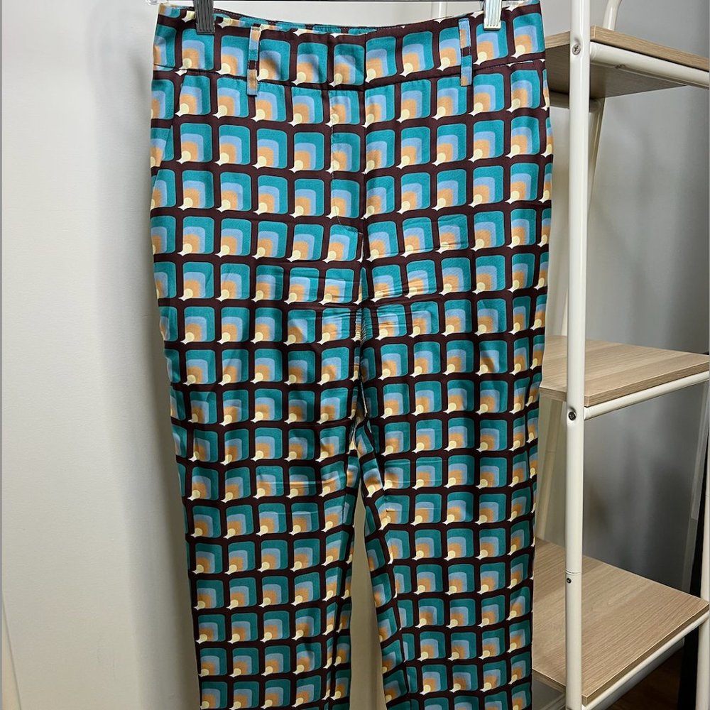 Barney’s New York cropped vintage 70's print pants, size 6